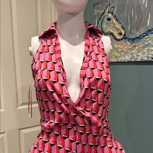 Diane Von Furstenberg Pink Geometric Jumpsuit